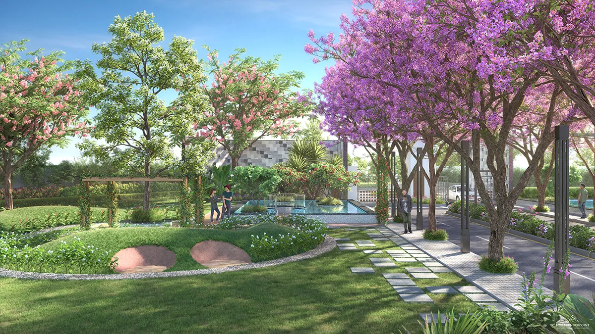 Landscaped Entry Plaza
